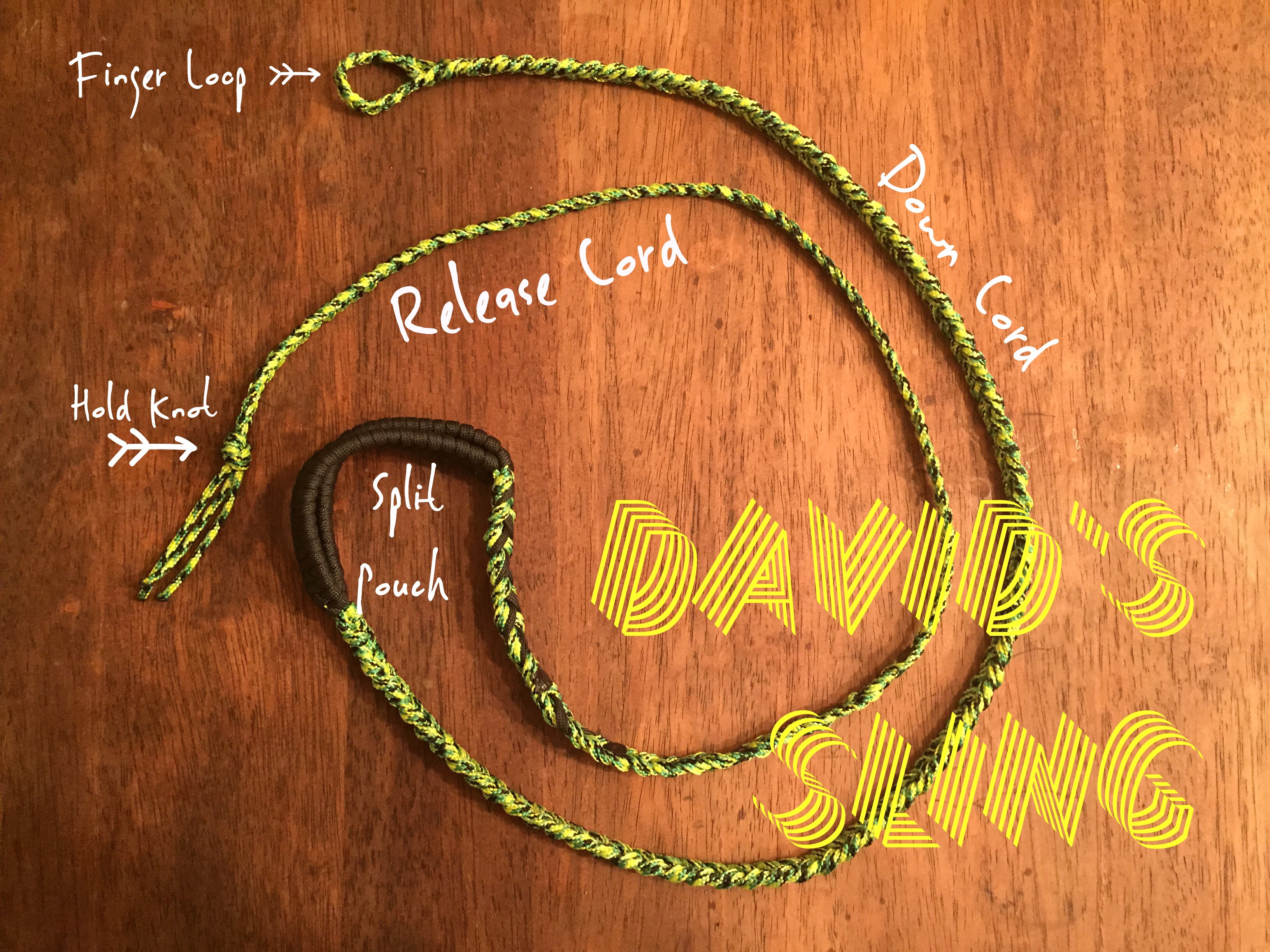 How to make a Paracord "David's Sling" 