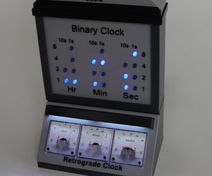 Binary-Analog Dial-Retrograde Clock or the BAD-R Clock or the Rosetta Stone Clock