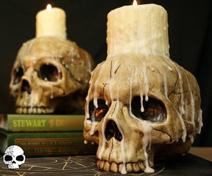 Halloween Skull Candle Props