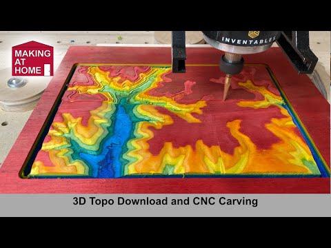 Topographic Surface Download and CNC Carving With Easel Pro Software