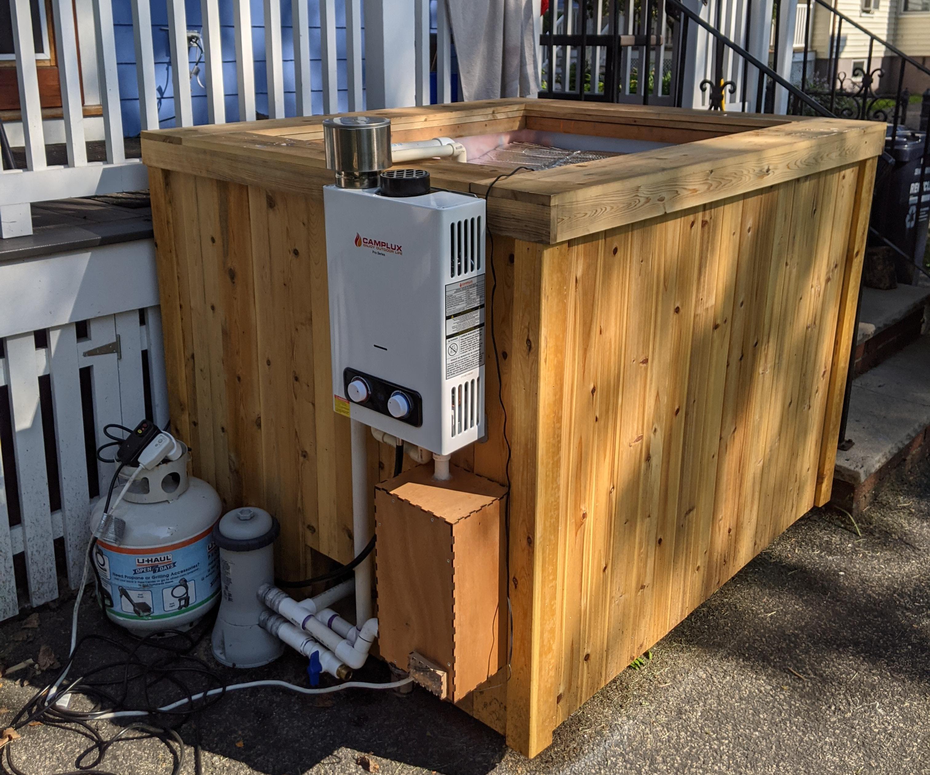 Two Person Cedar Hot Tub From an IBC Tote