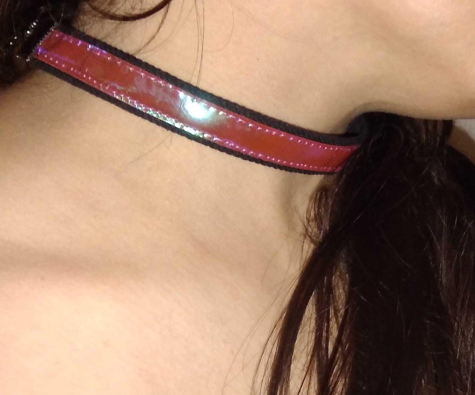 Choker Necklace Made With Denim and Headlight Vinyl