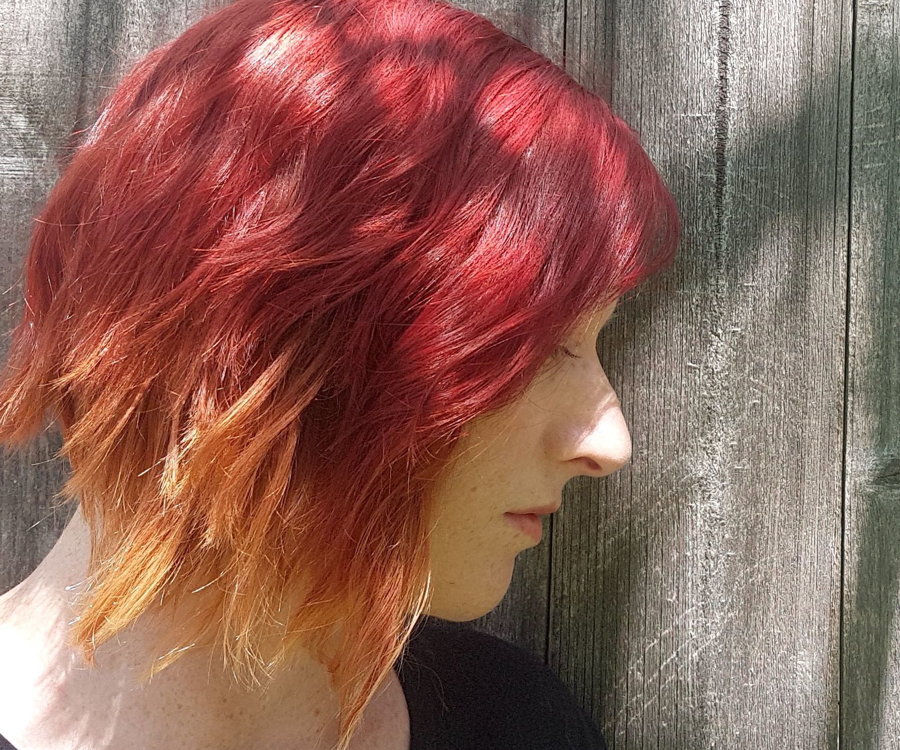 Fire Red Ombre Hair