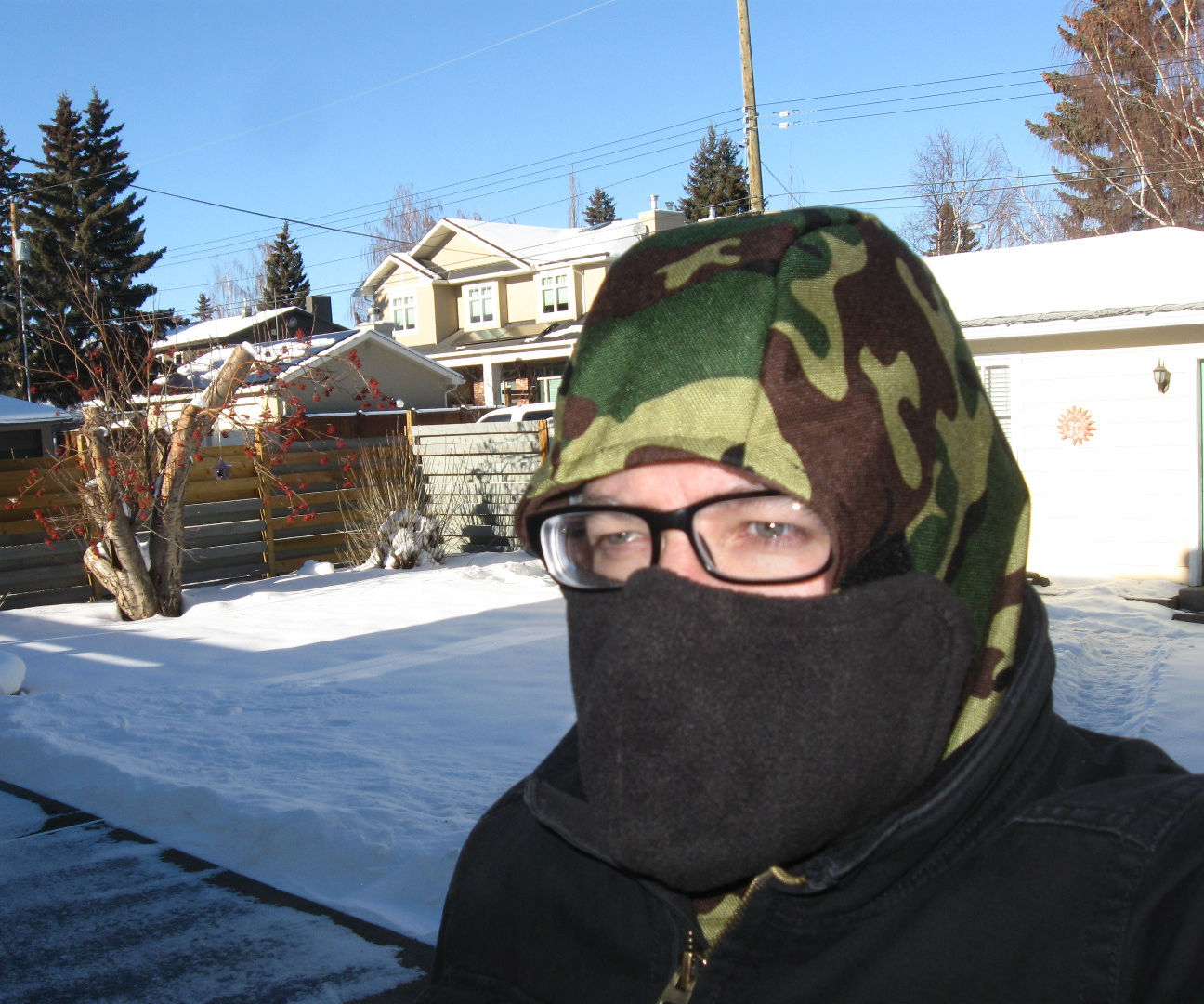 Warm winter hat with no fog facecover