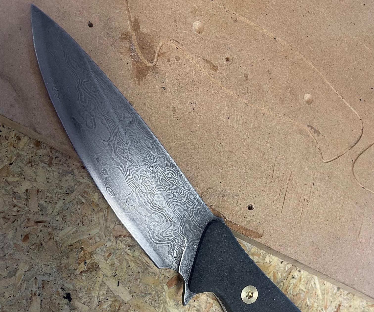 Hand Forged "Raindrop" Damascus Steel Full Tang Knife