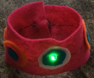 Light-up LED Cuff / Bracelet With Magnetic Switch (e-textile)