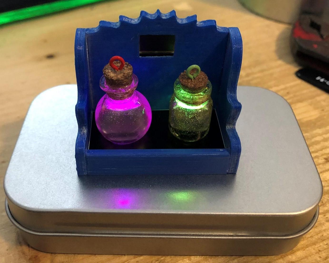 Colerful Battery Powered Mini Potion Pendant With Charging Shelf