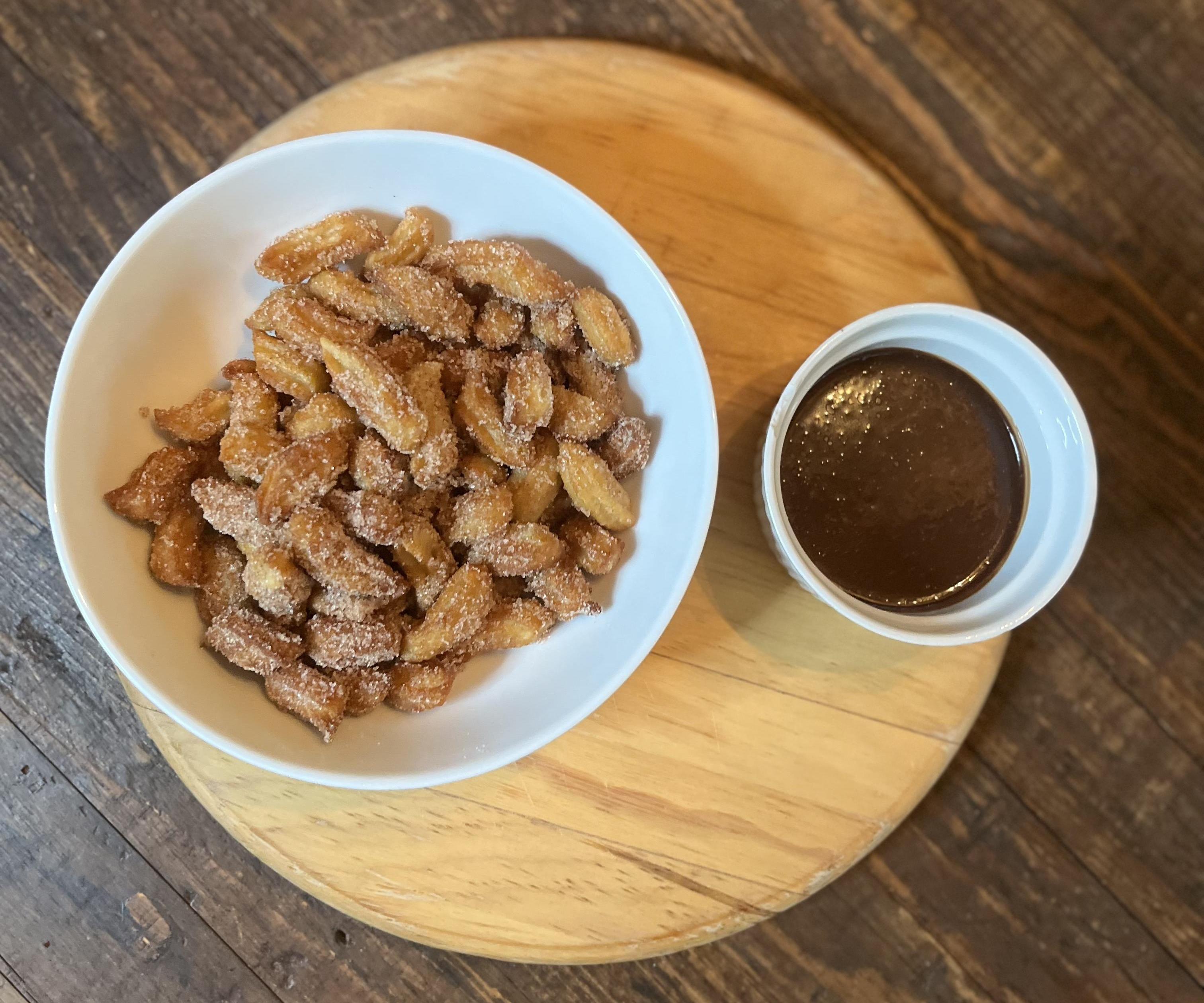 Cinnamon Sugar Churro Bites With Nutella Dip