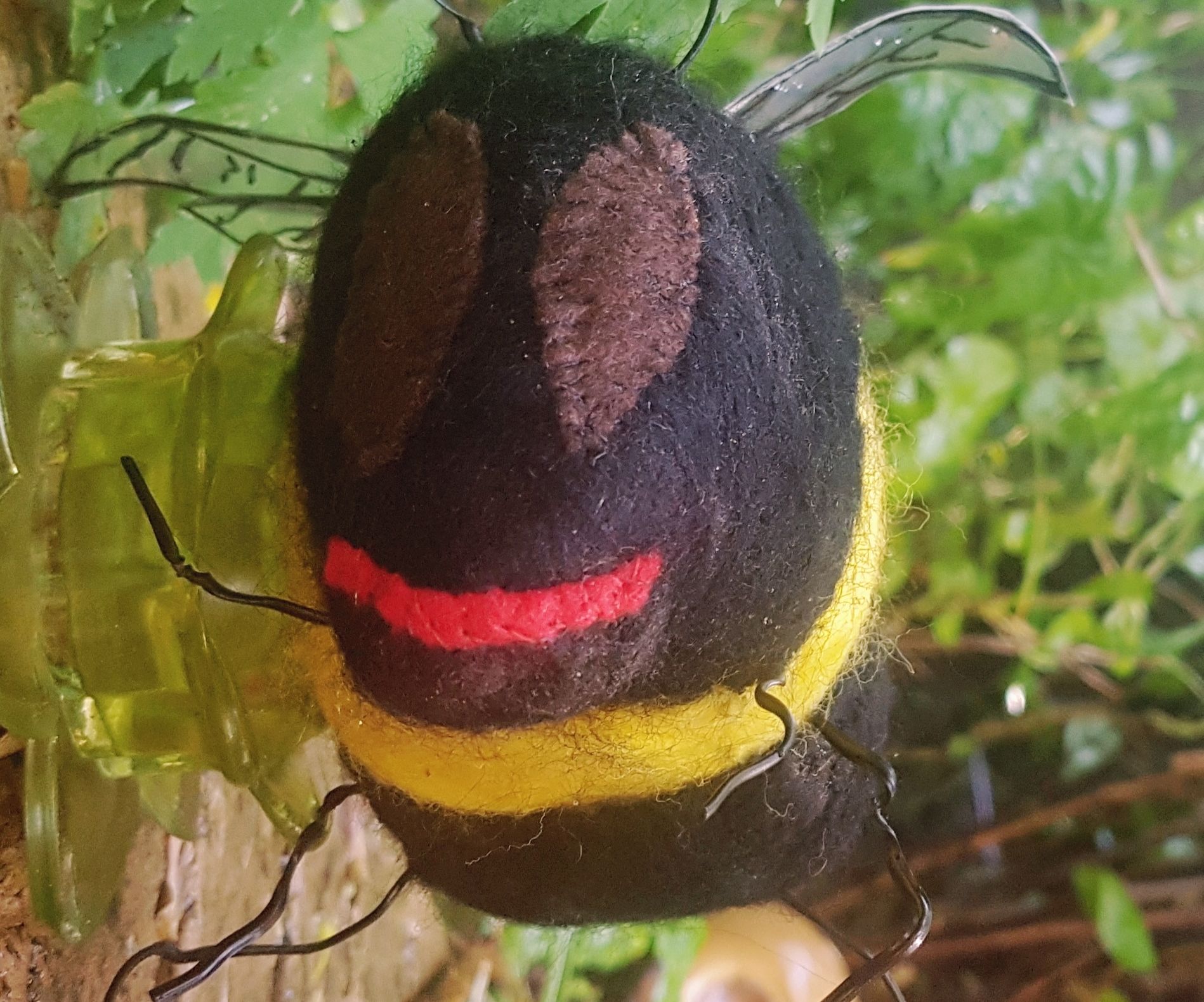Bumble Bee Made From Scraps & Felted Wool