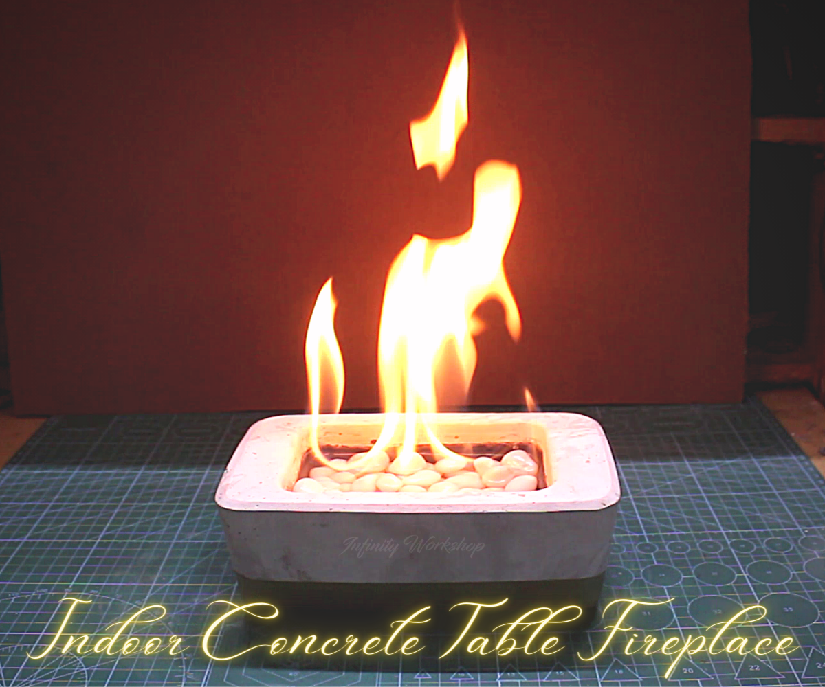 Indoor Concrete Table Fireplace (2 Day Build)