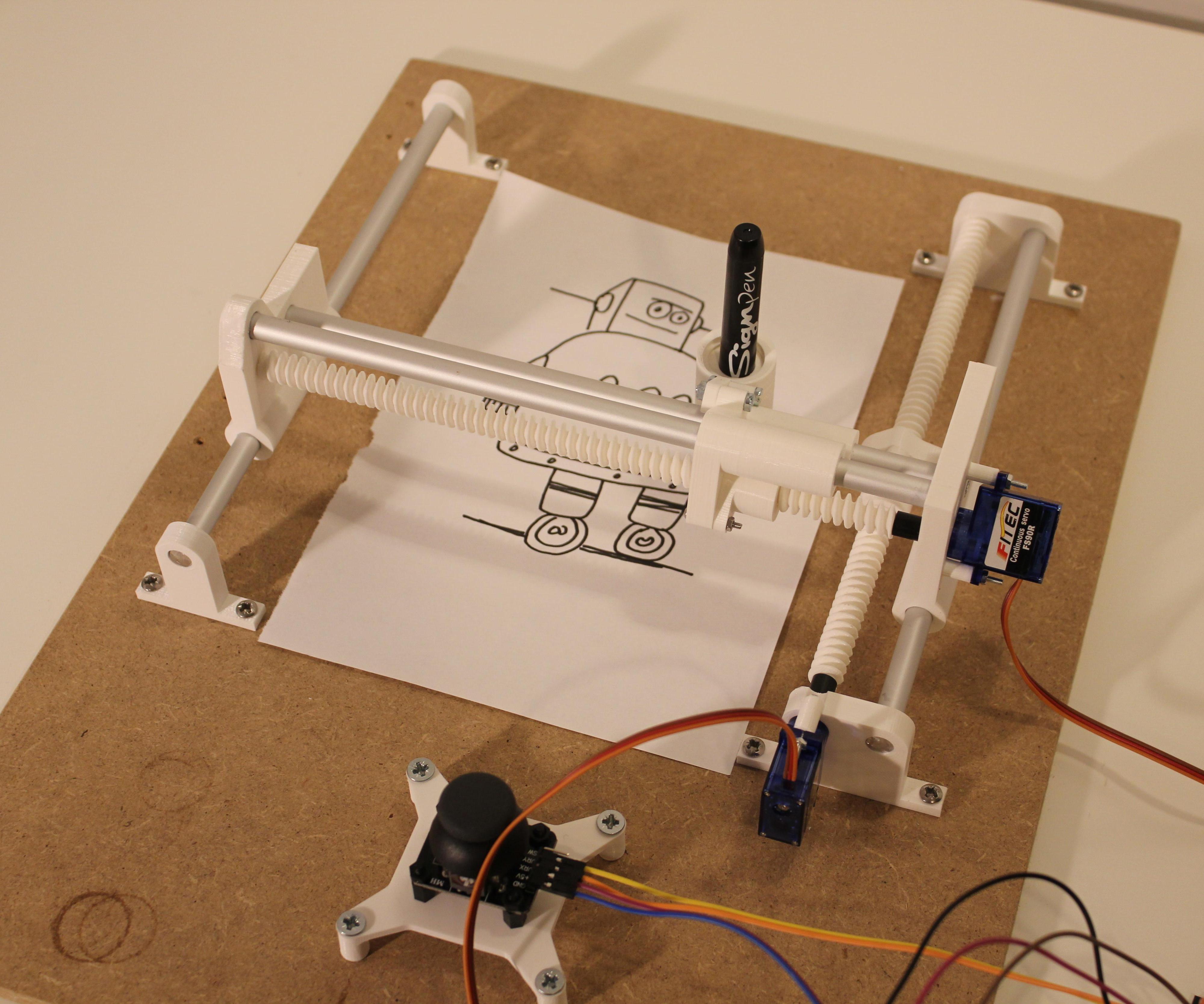 Almost Entirely 3D-printed Pen Plotter