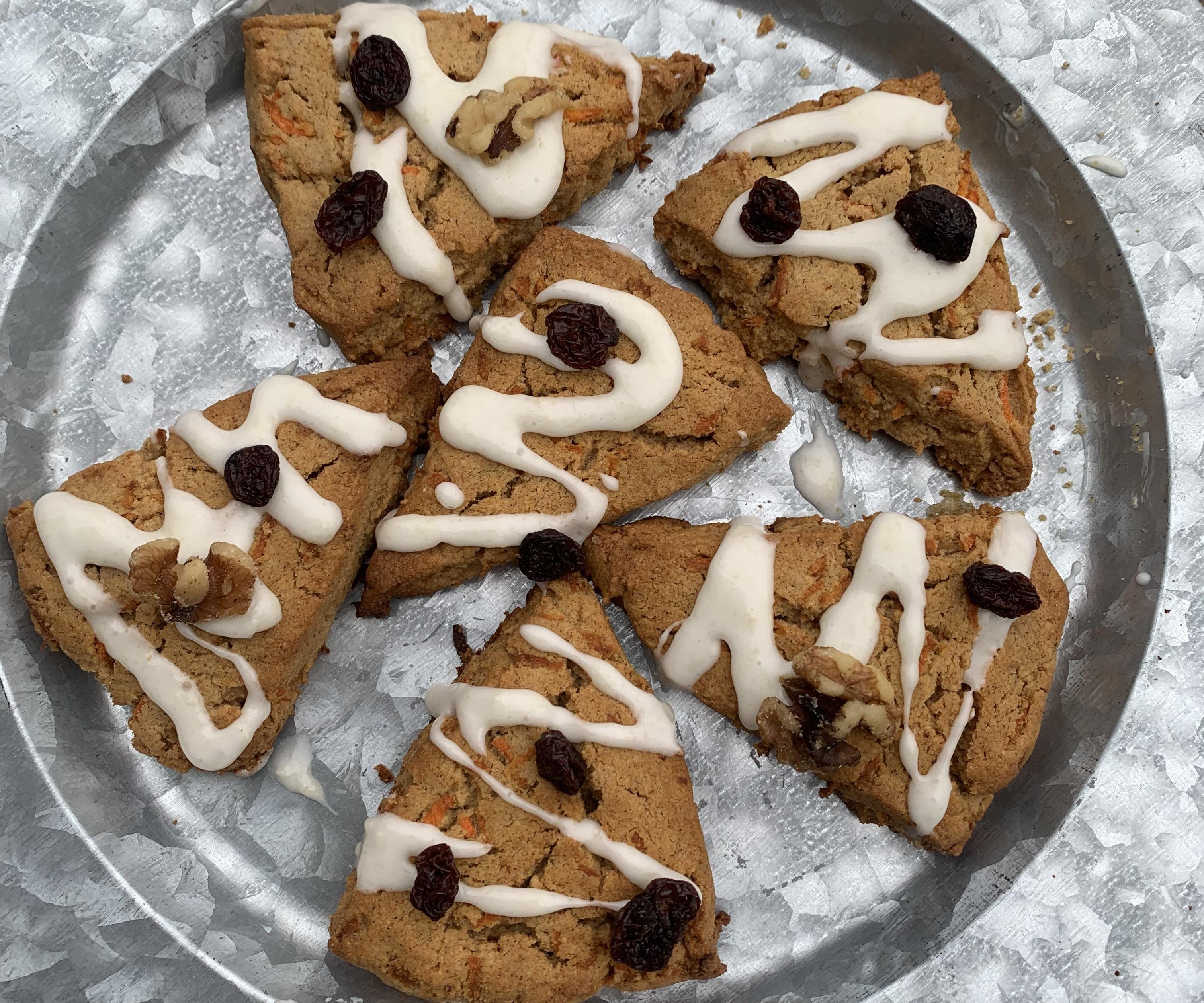 Gluten-Free Frosted Carrot Cake Scones