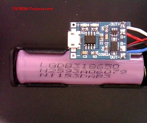 ESP8266 - Li-Ion Battery rechargeable battery power solution