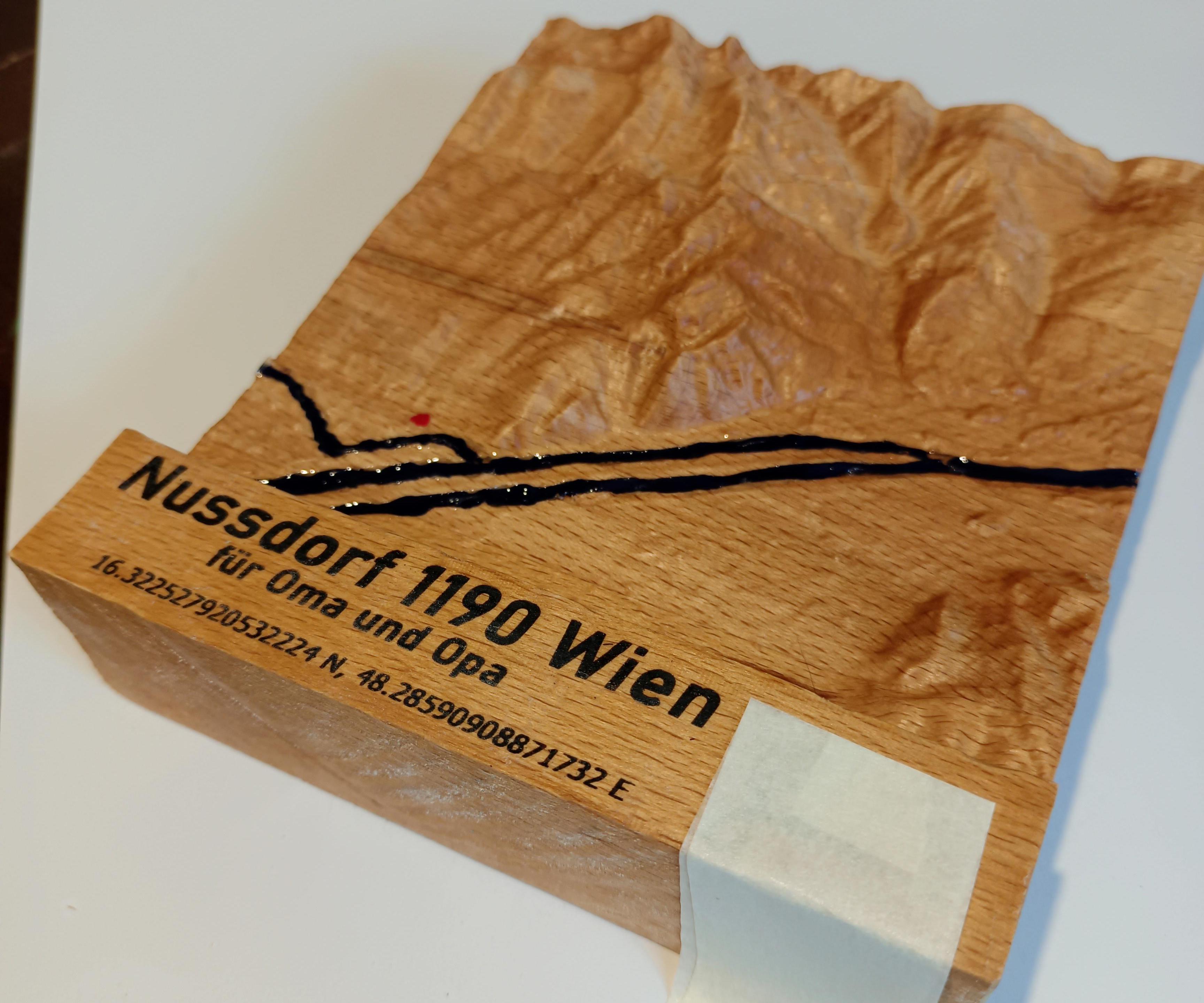 CNC Carved 3D Topography Map
