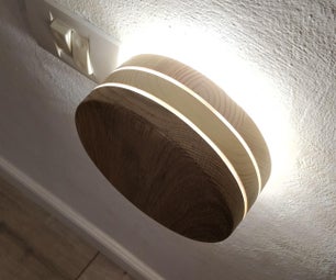 Plug-in Round Wood Wall LED Lamp | Portable Circle Socket Plug Night Lamp