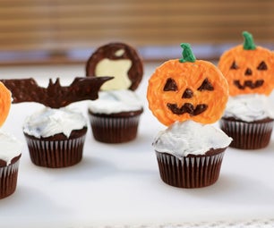 Halloween Pumpkin Chocolate Cupcake Toppers