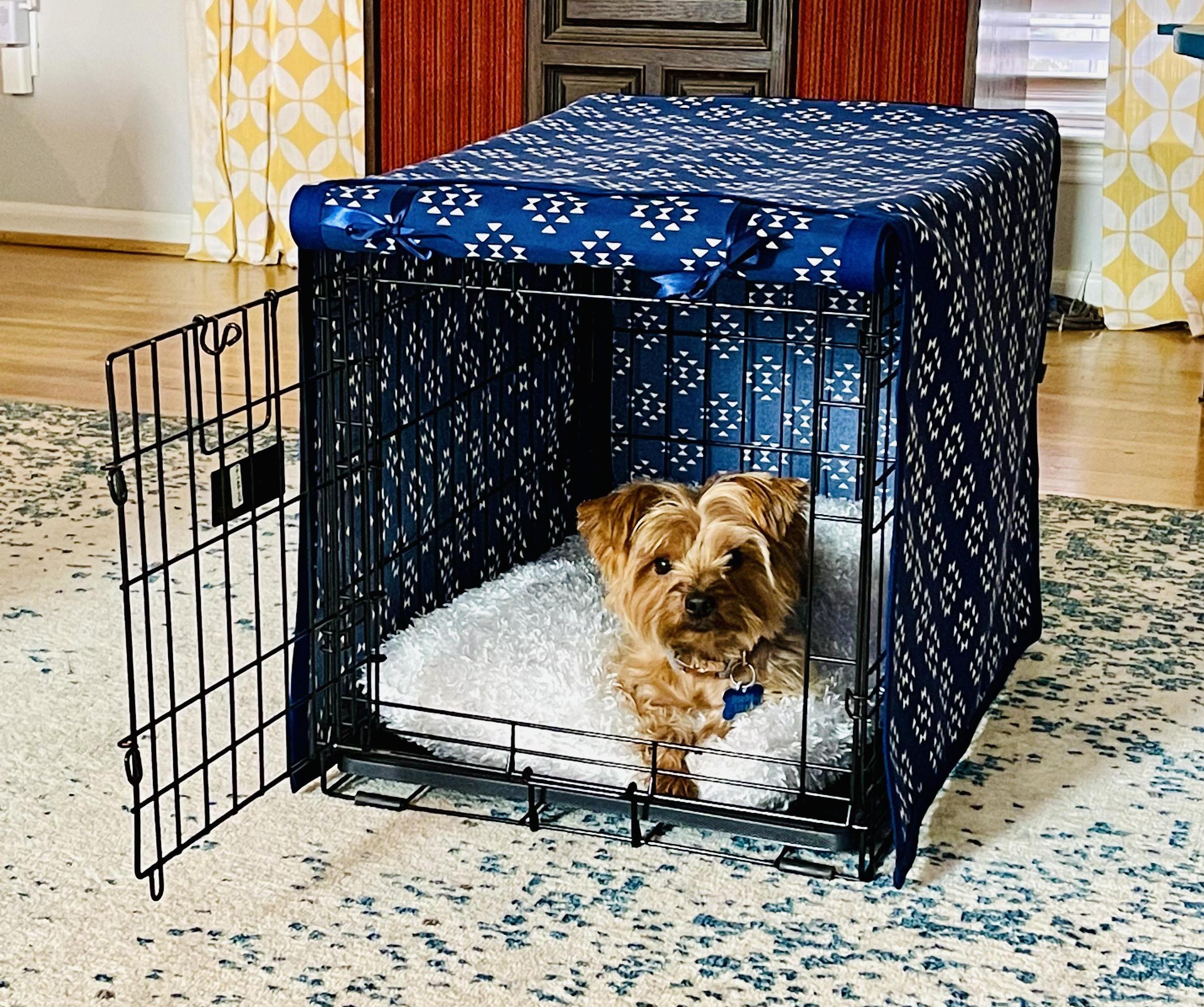 Cozy Up Your Dog's Crate With a Crate Cover + Fuzzy Mattress!