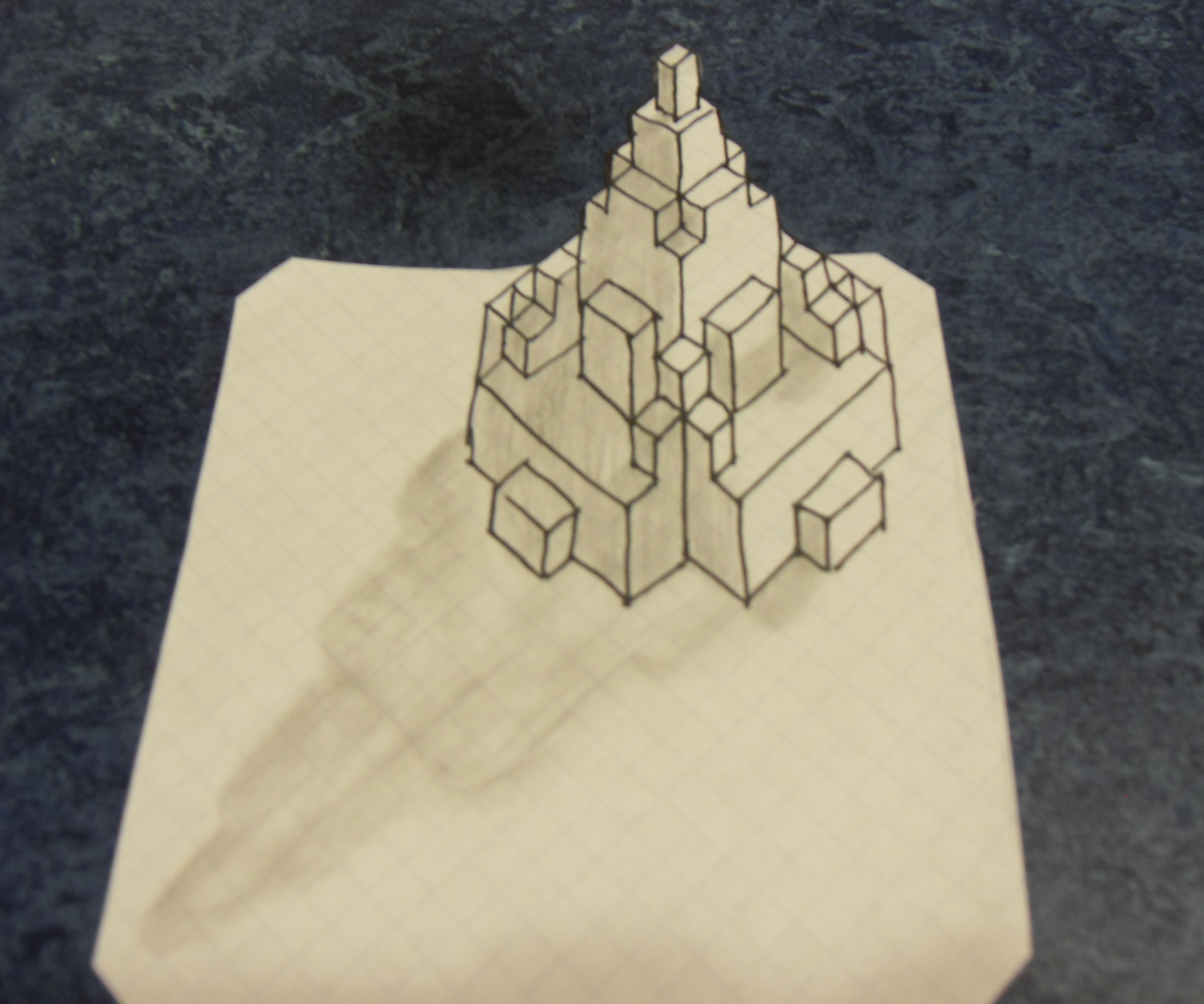 3D Buildings on grid paper!