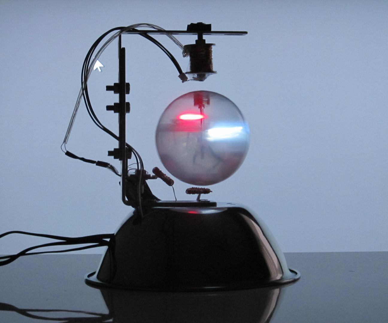 A Levitating Sphere Rotates Glows and Blinks with Arduino