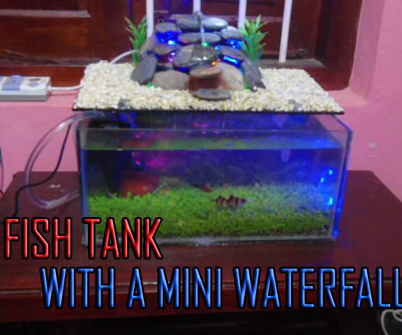Fish Tank With a Mini Waterfall