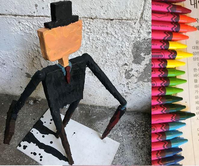 Crayon Coated Sculpture