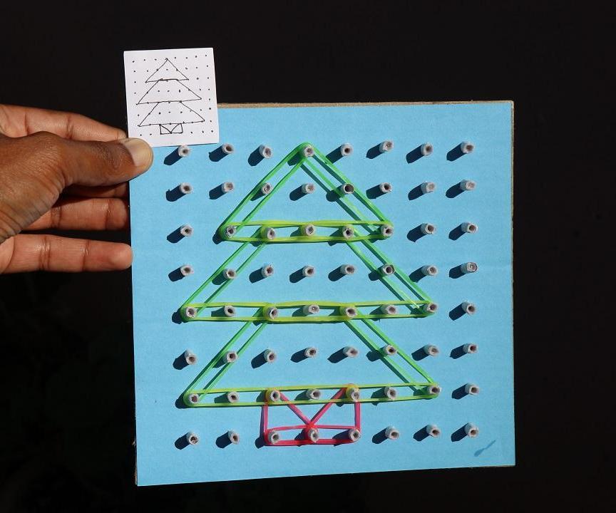 Make Geoboard for Kids From Paper and Cardboard in Very Easy Way