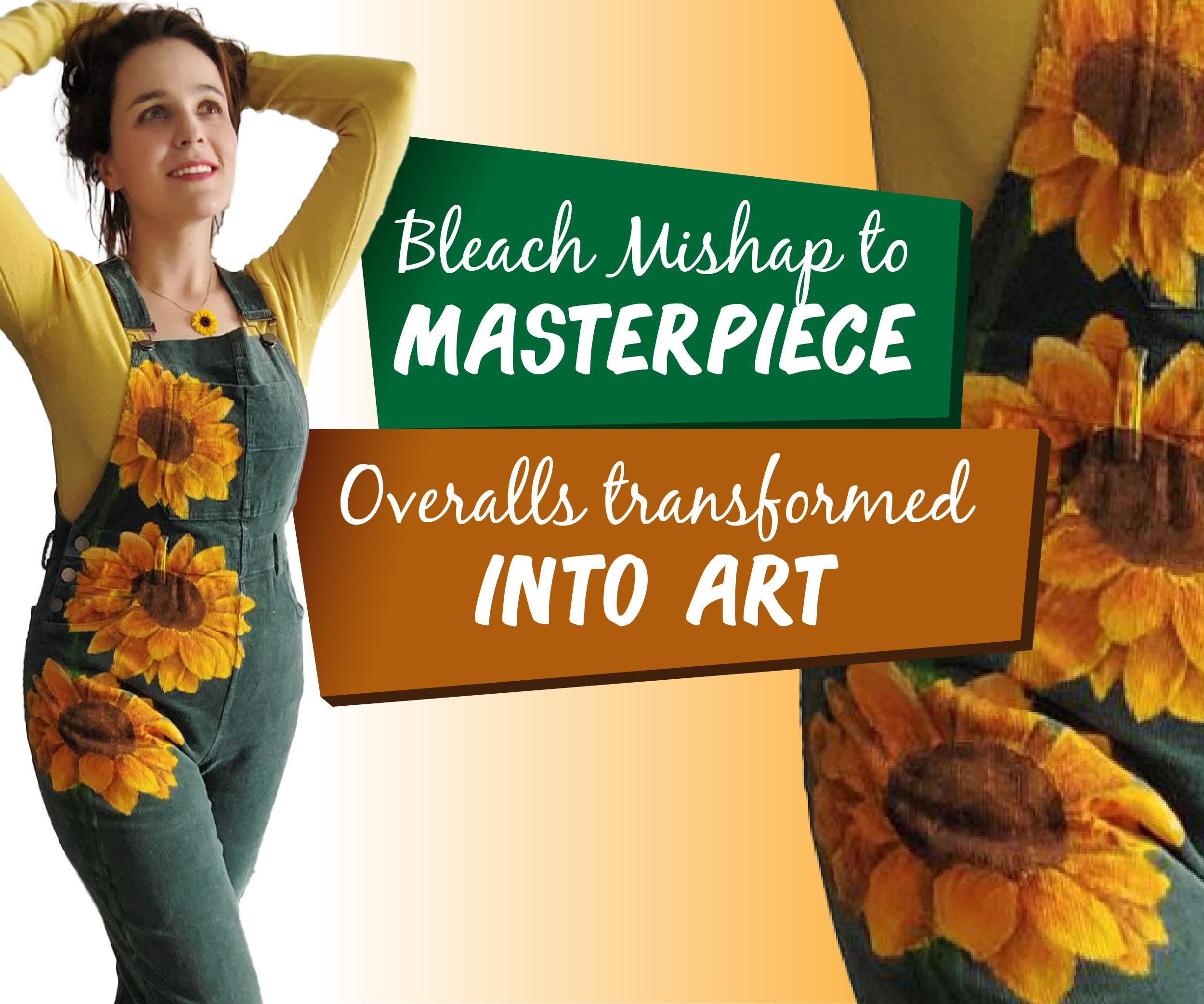 Bleach Mishap to Masterpiece: Overalls Transformed Into Art