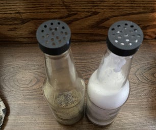 Repurpose Bottles for Salt and Pepper Shakers