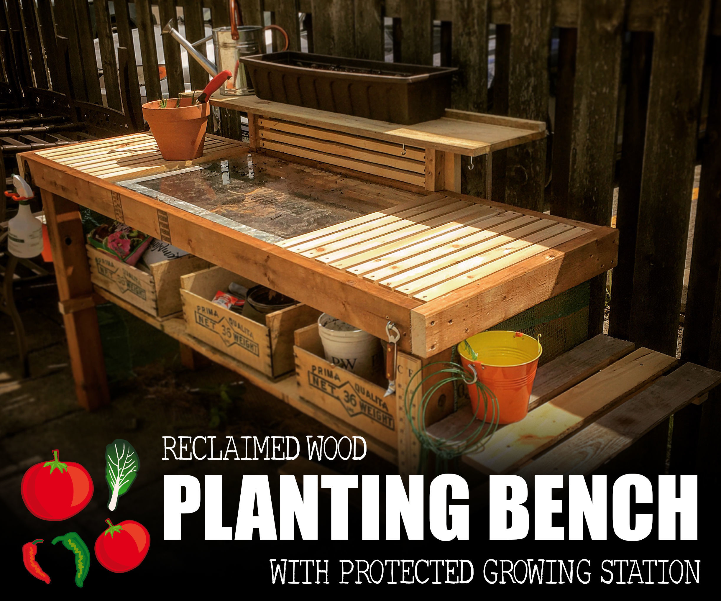 Planting Bench With Protected Growing Station 
