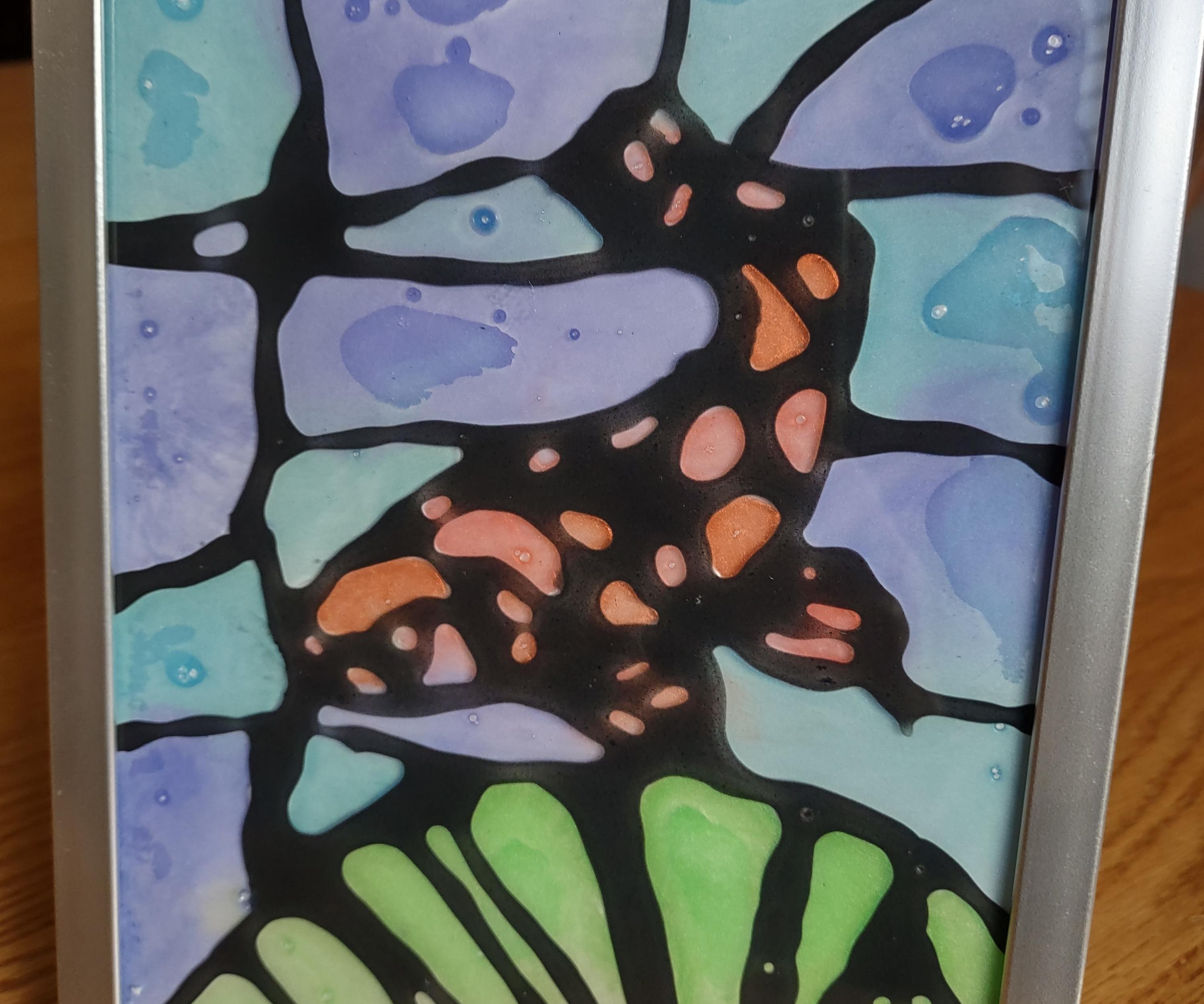 Easy Faux Stained Glass With Paint and Glue!