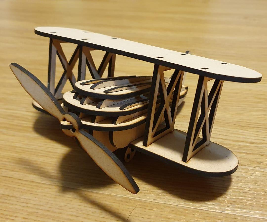 3D Puzzle: Wooden Toy Plane for Kids