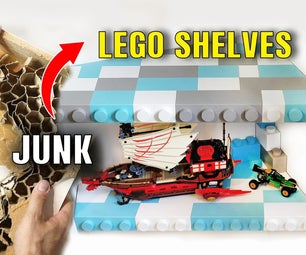 LEGO Shaped Floating Shelves Made From Trash | LEGO Display Shelf