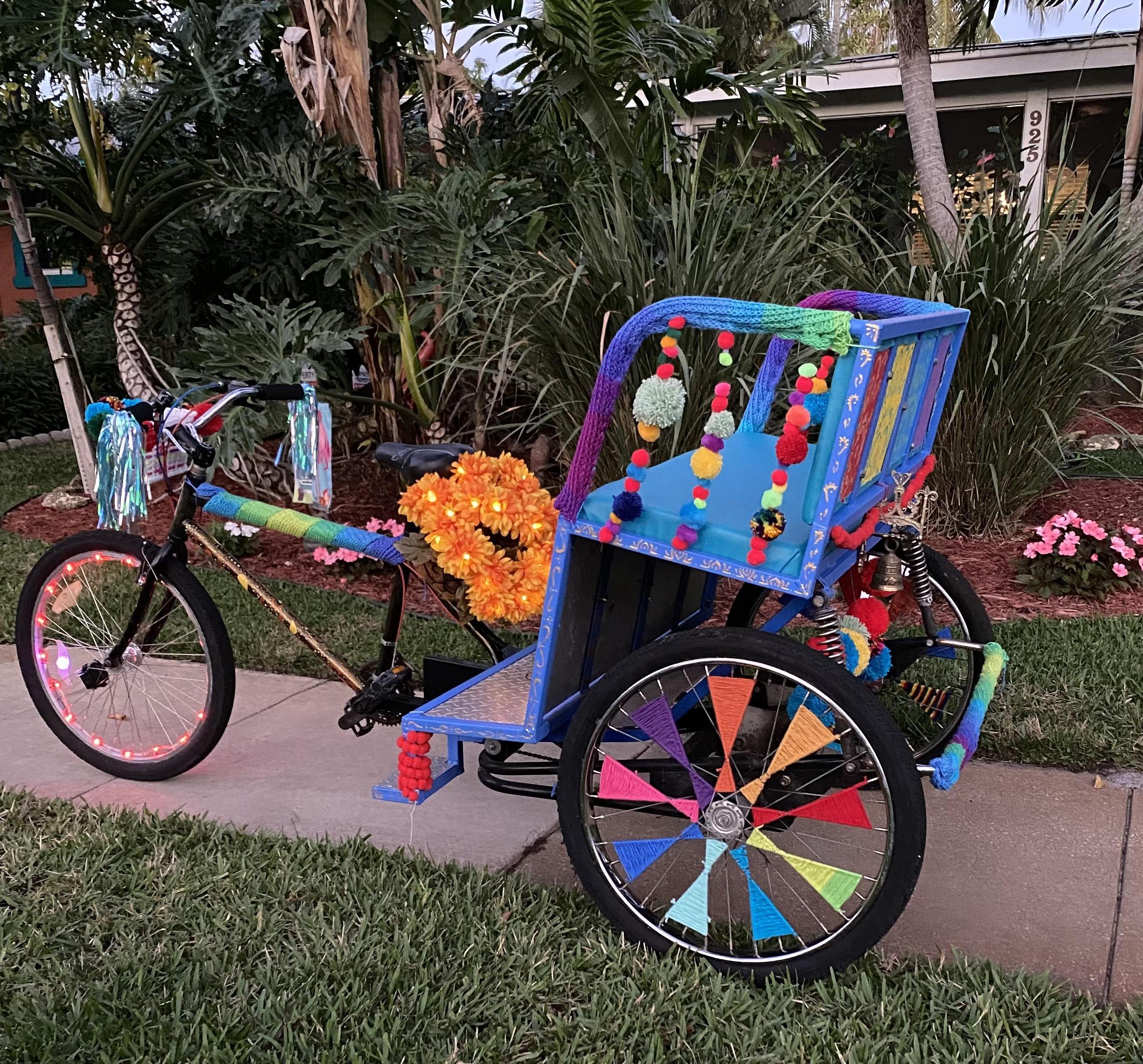 Yarn Bombed Pedicab/bike