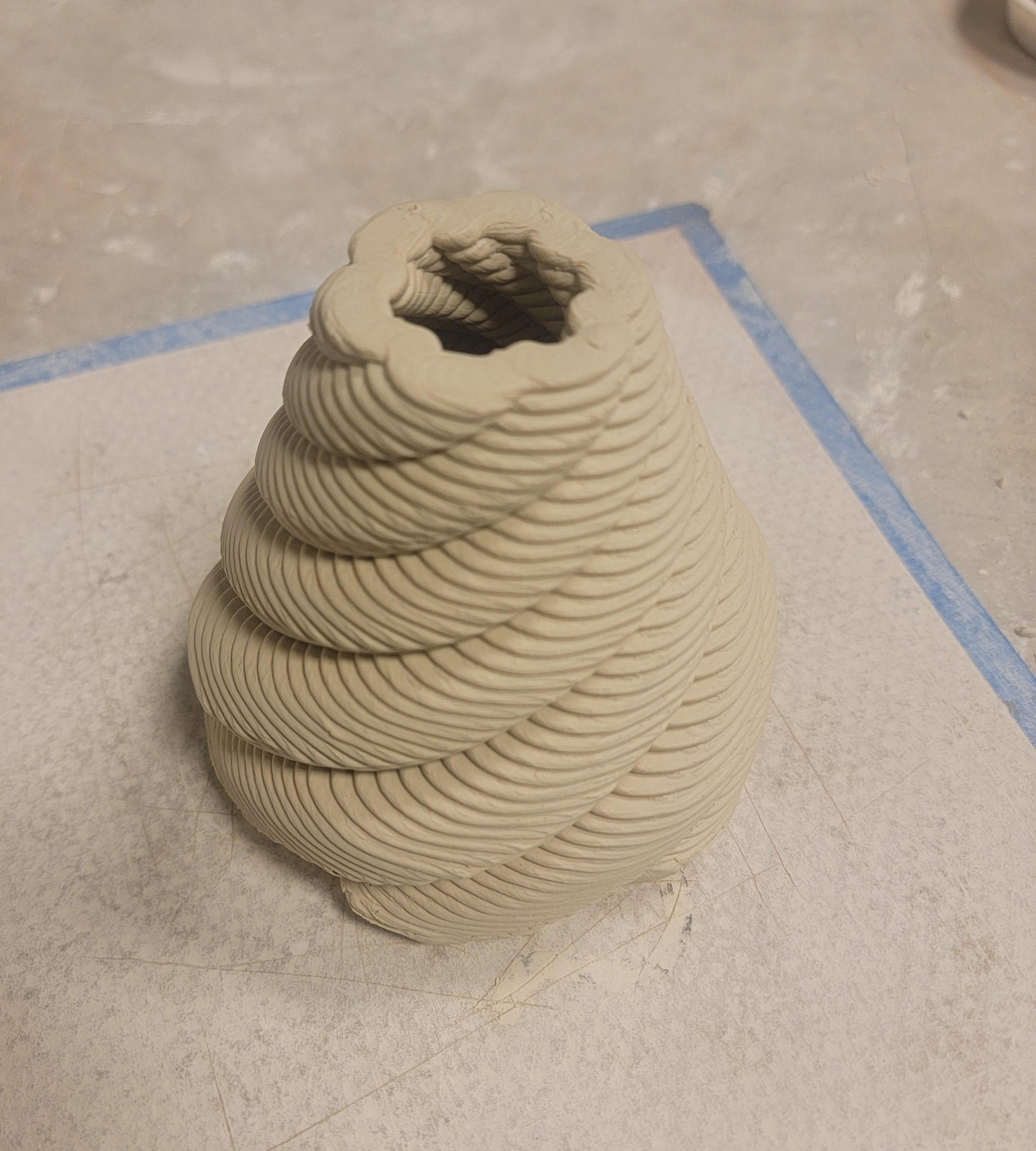 Clay 3D Printed Flower Pot