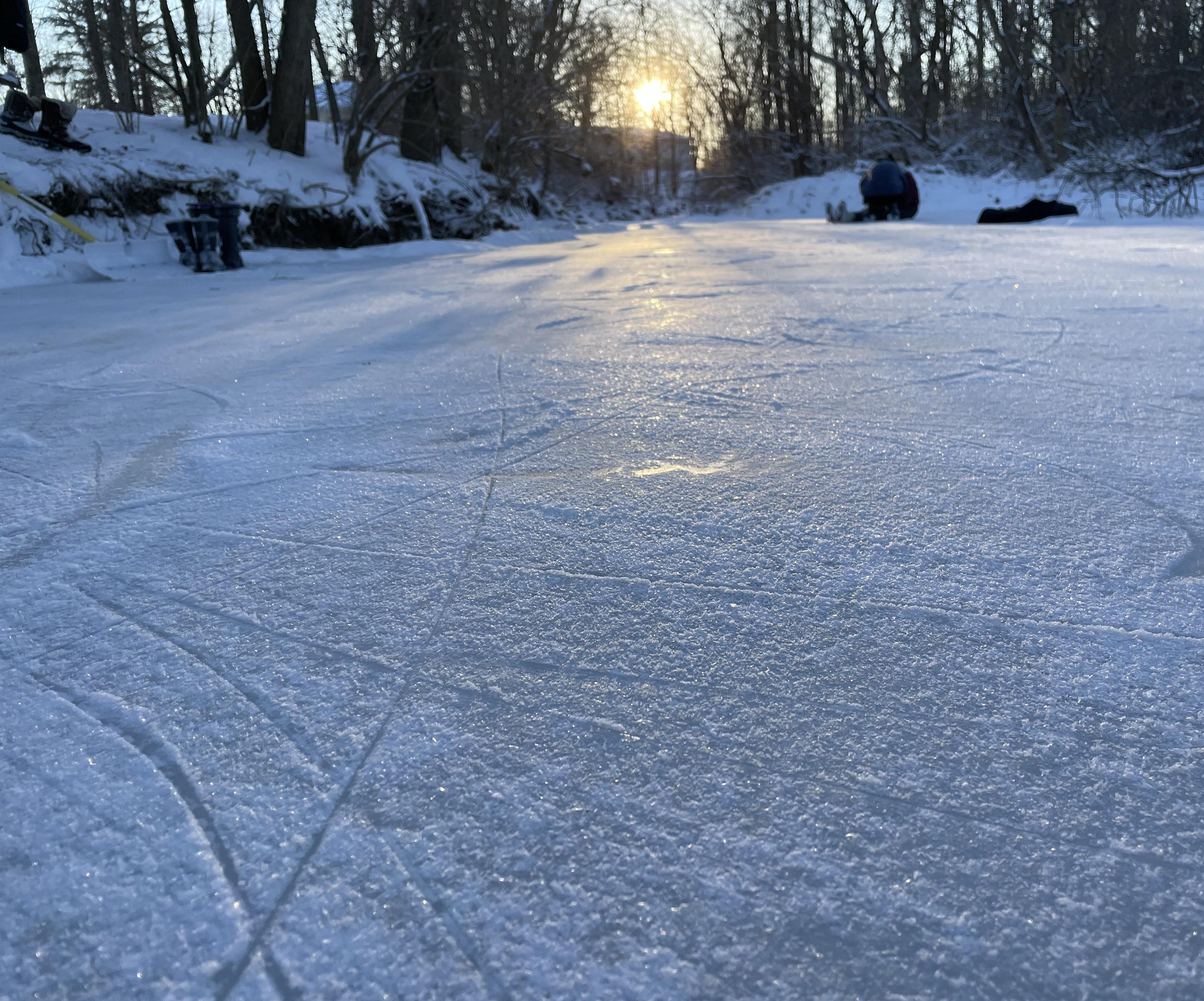 Ice Skating on a River