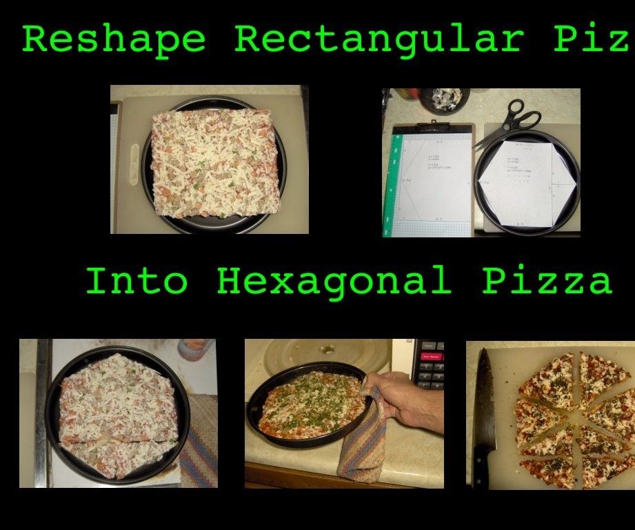 Reshape Rectangular Pizza Into Hexagonal Pizza