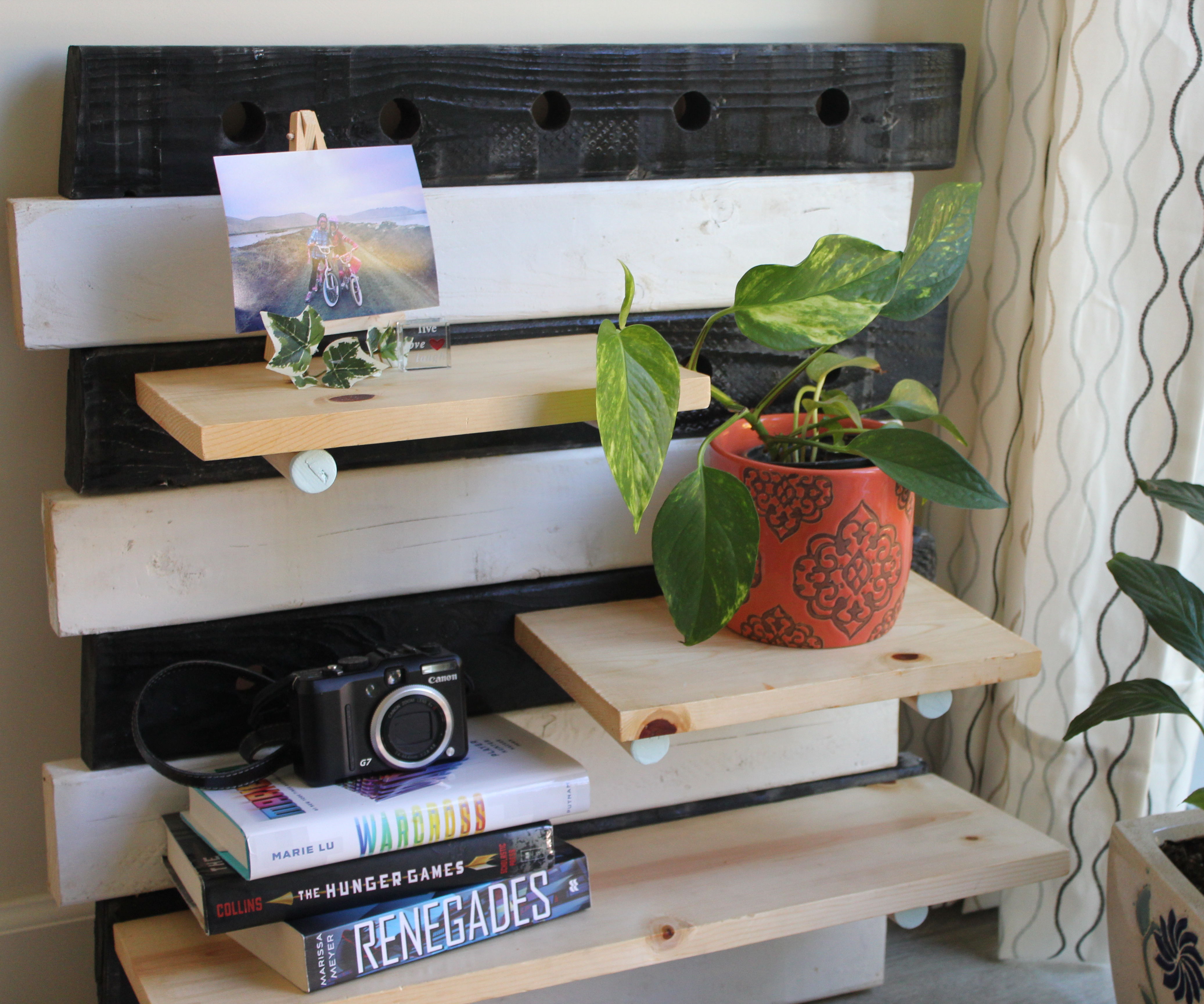 DIY Wooden Pegboard Shelf