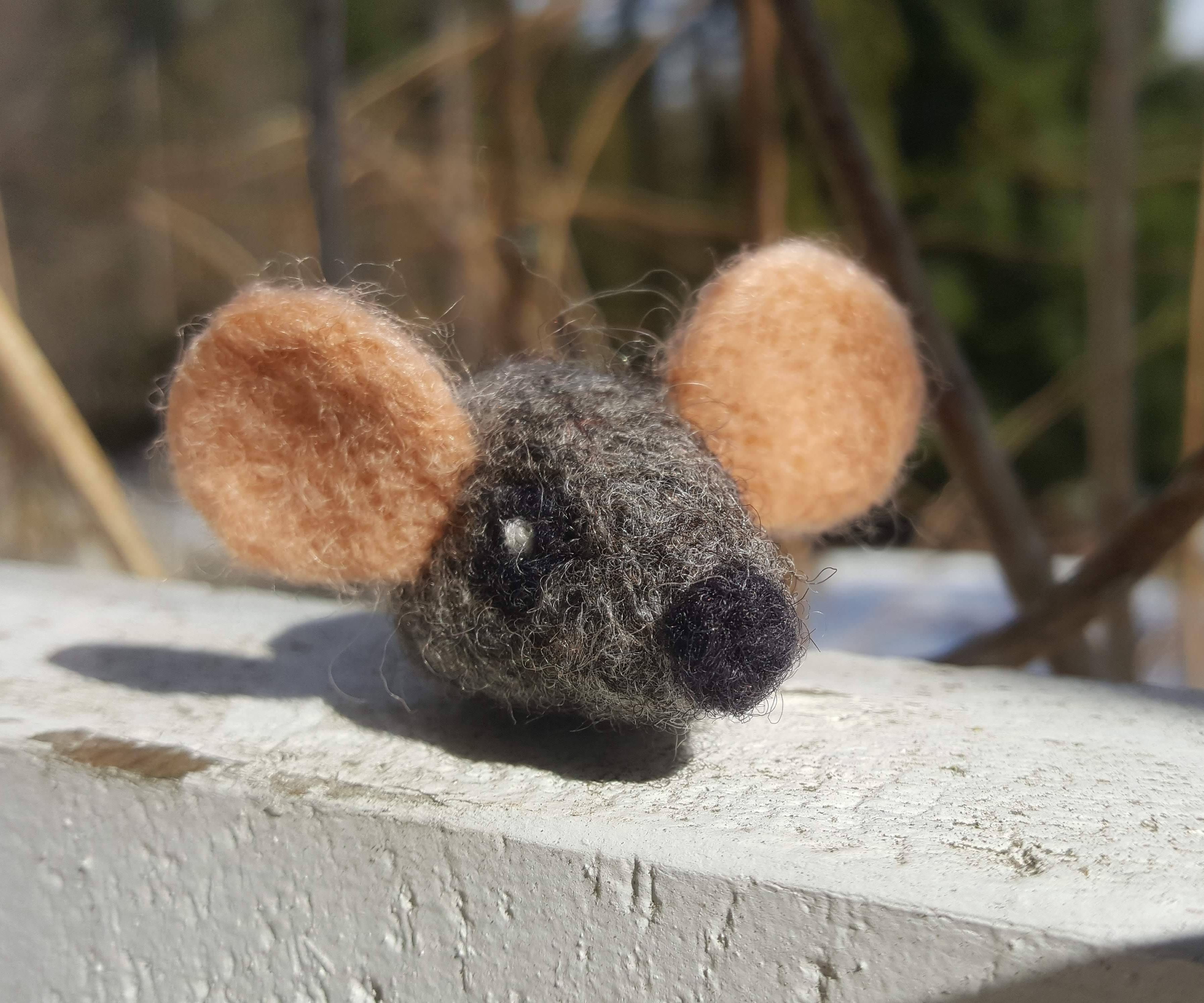 Needle Felted Catnip Mouse Toy