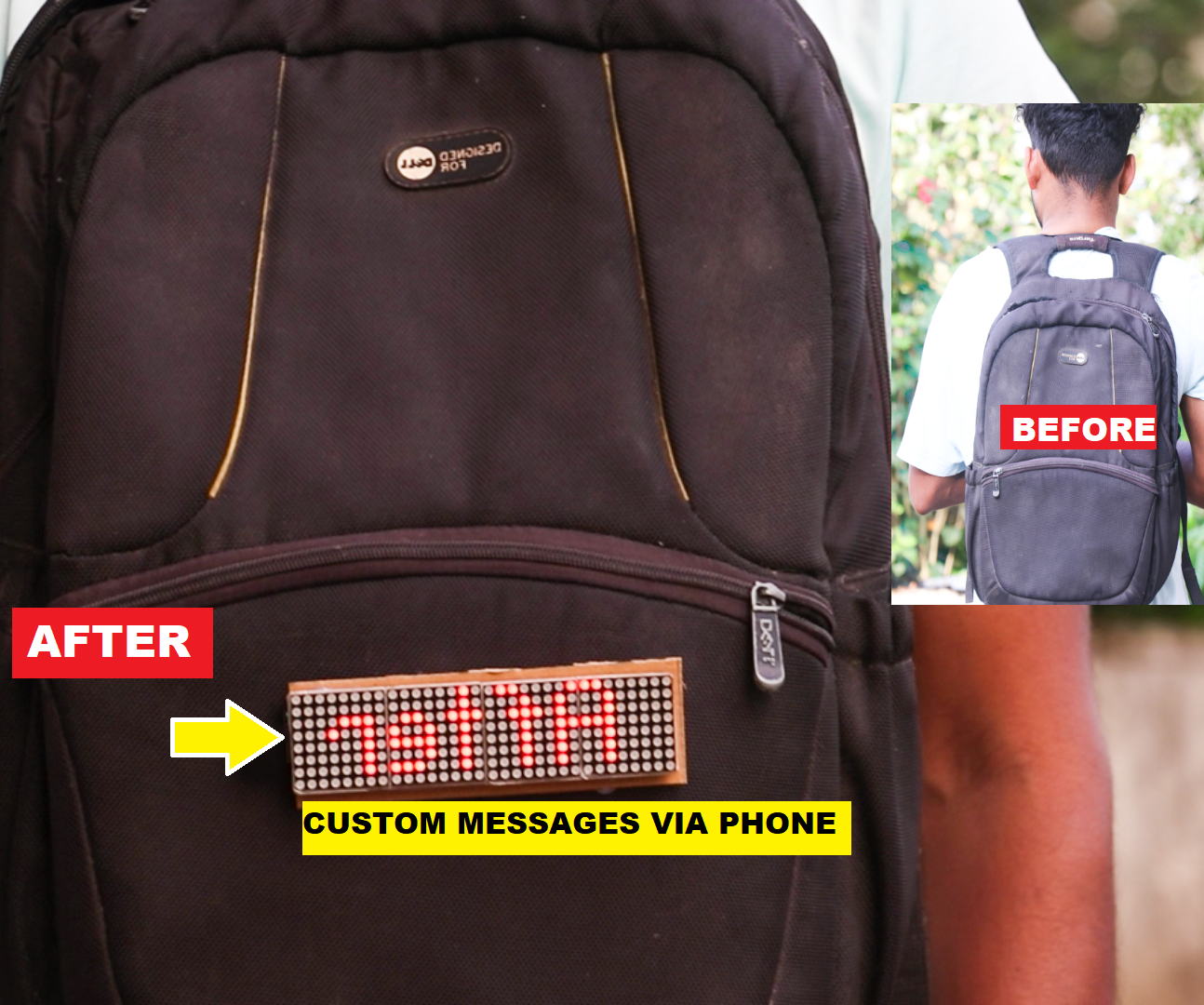 LED Backpack With Programmable LED Display