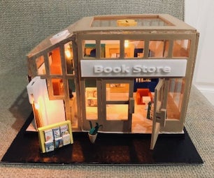 Lighted Book Store Scene