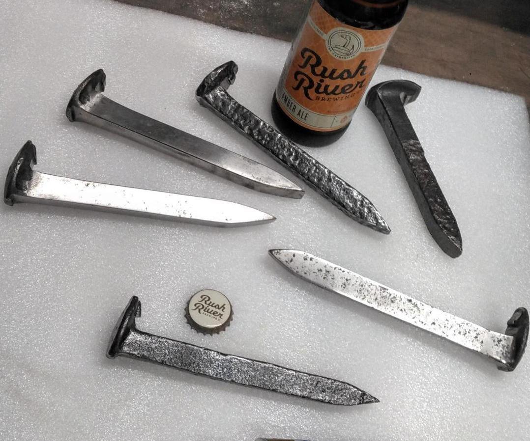 Railroad Spike Bottle Opener (that Does Not Bend the Caps)