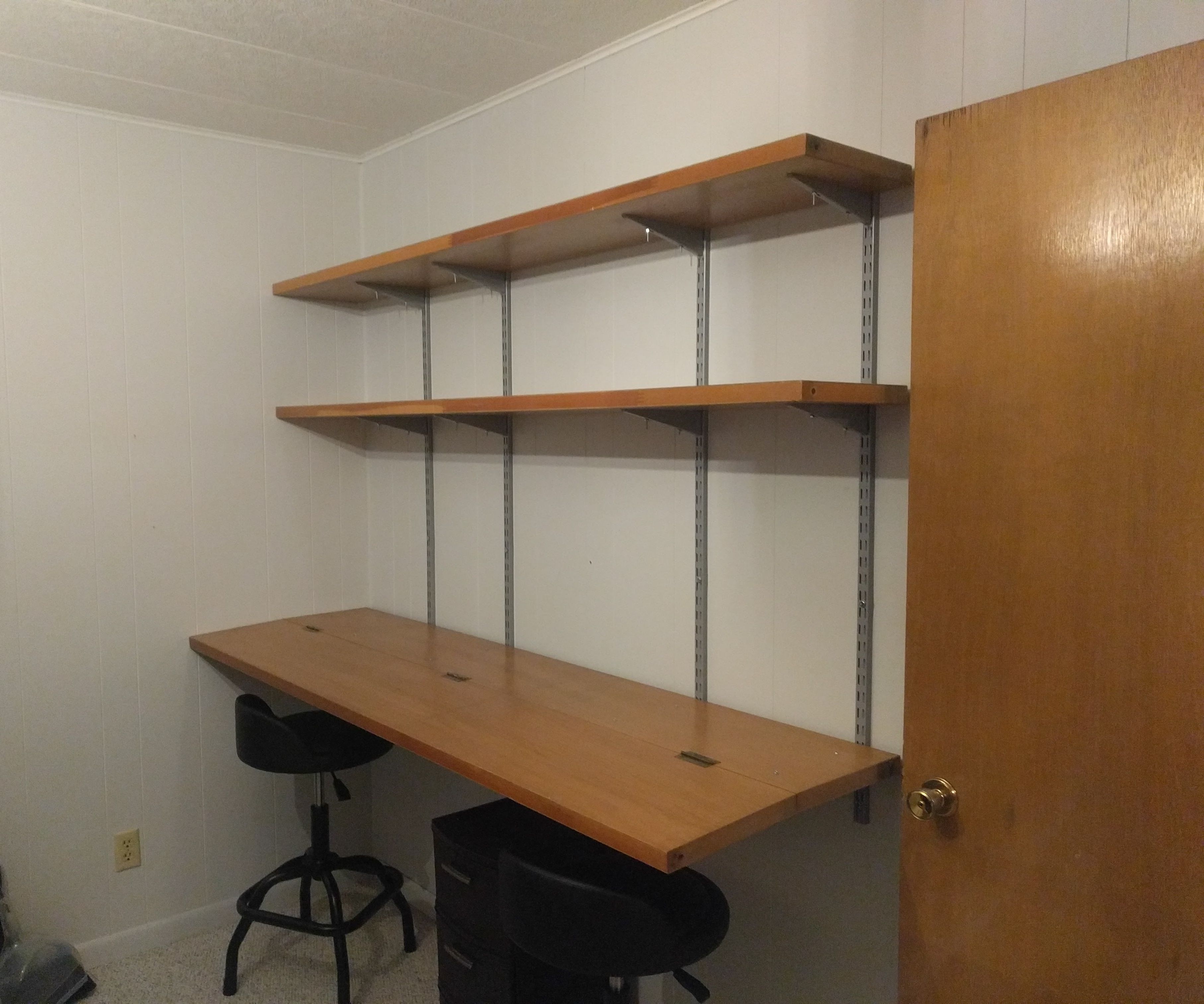 Repurposed Doors - Folding Double Desk W/Shelves