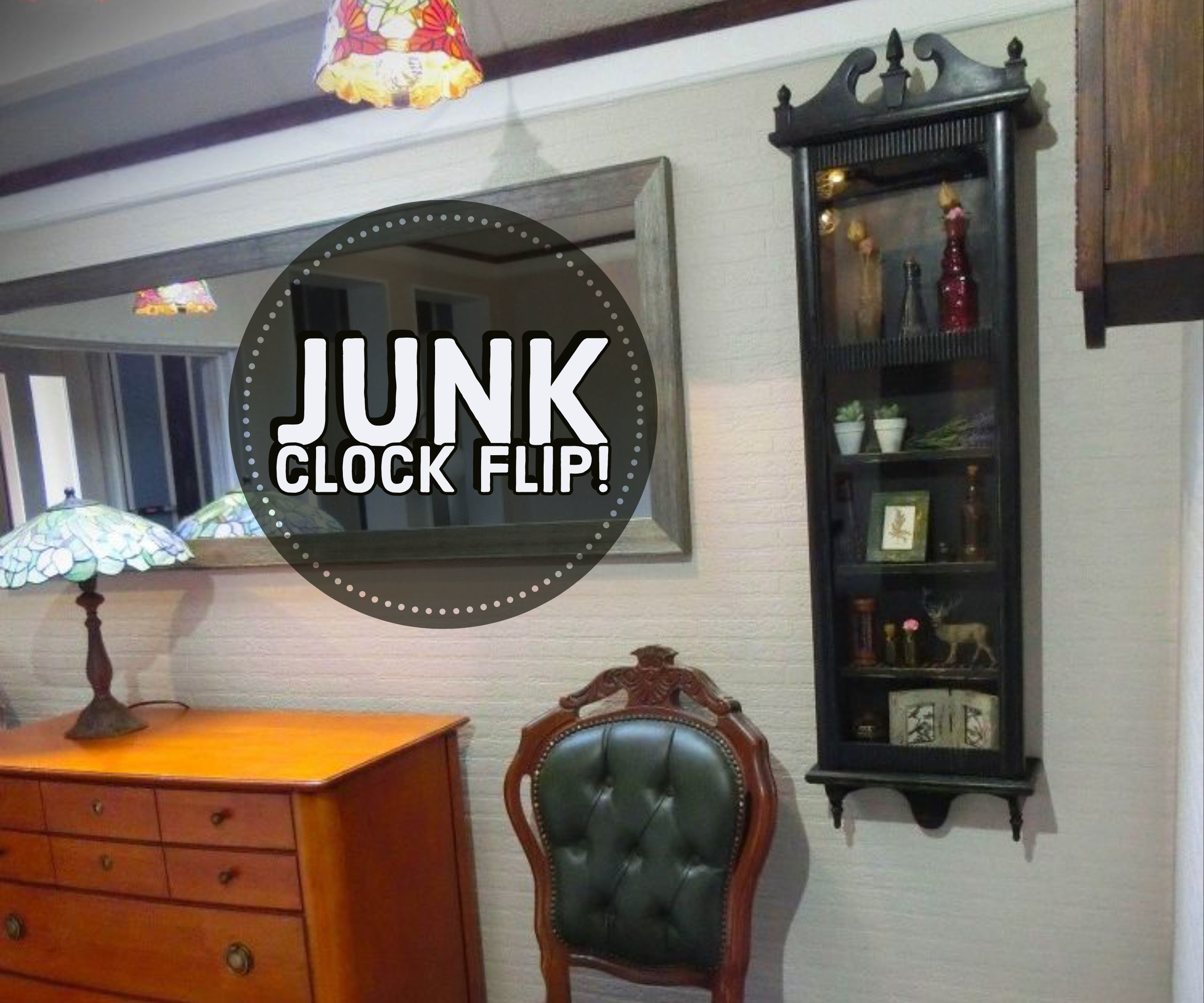 Junk Clock to Wall Cabinet!