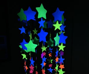 Music Playing Mobile With Glowing Multi-Colored Paper Stars!
