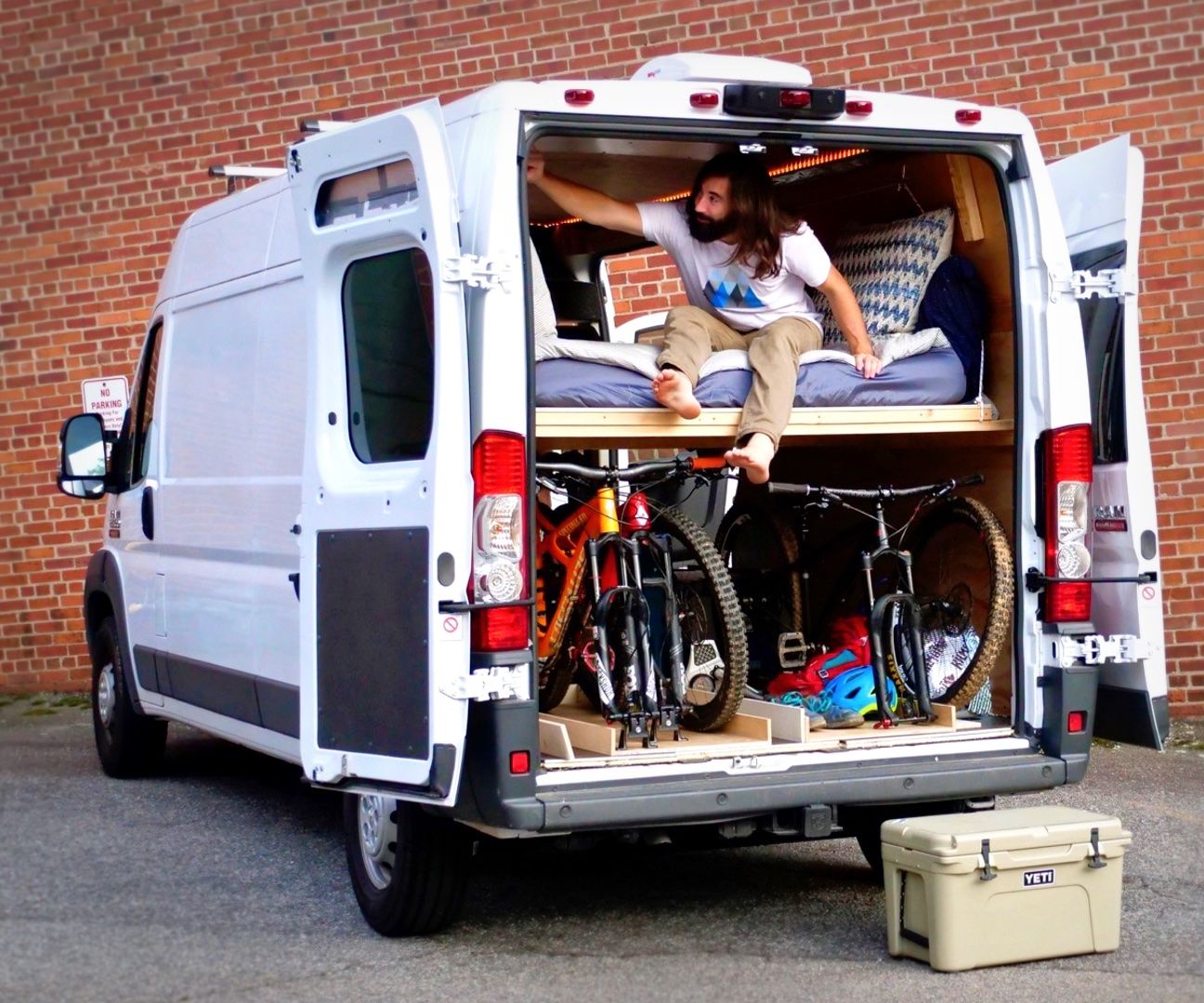 DIY Camper Van Conversion Bed Build, Bed Converts to a Couch! #VANLIFE