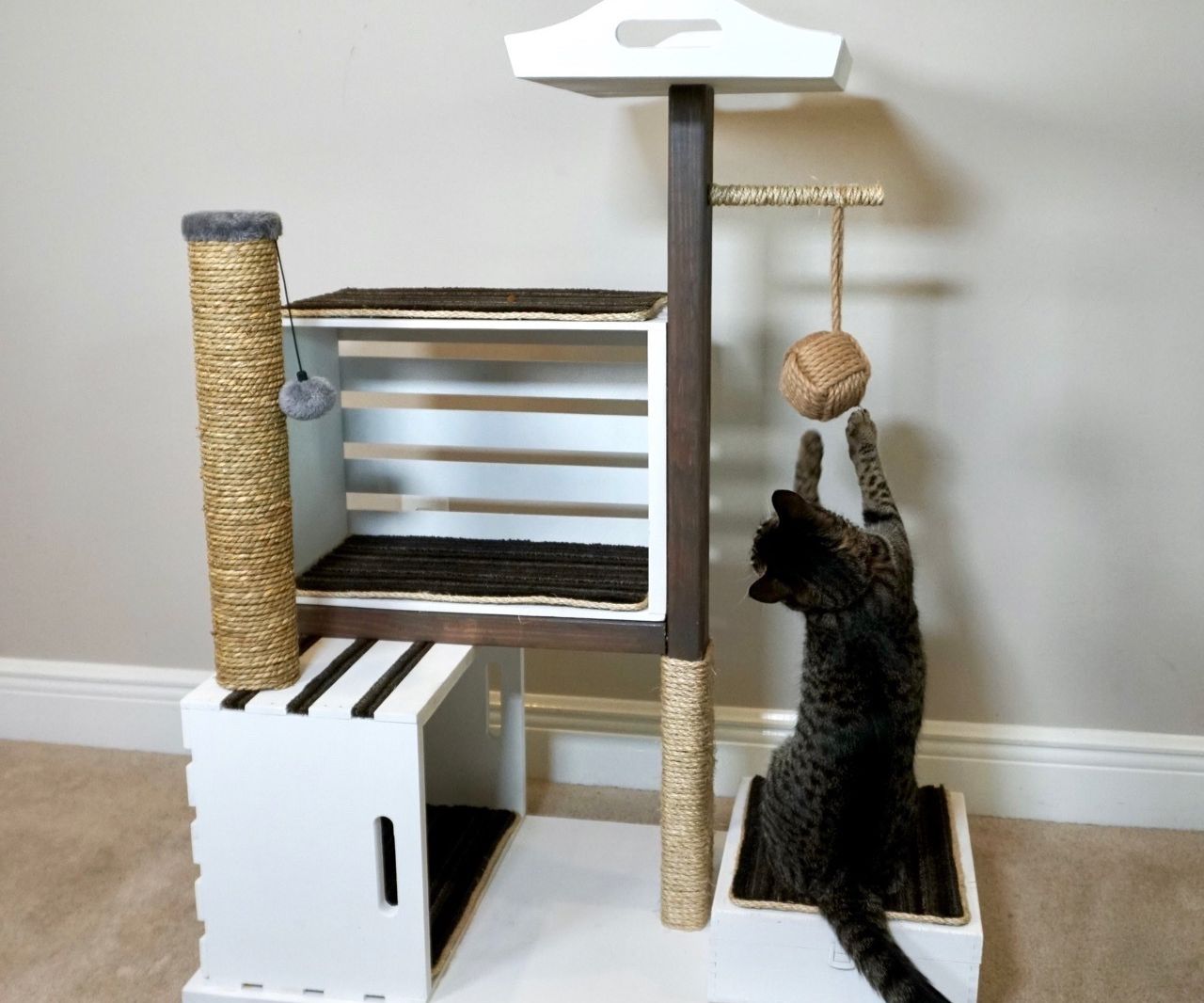 How to Build a Modern Cat Condo With Wood Crates