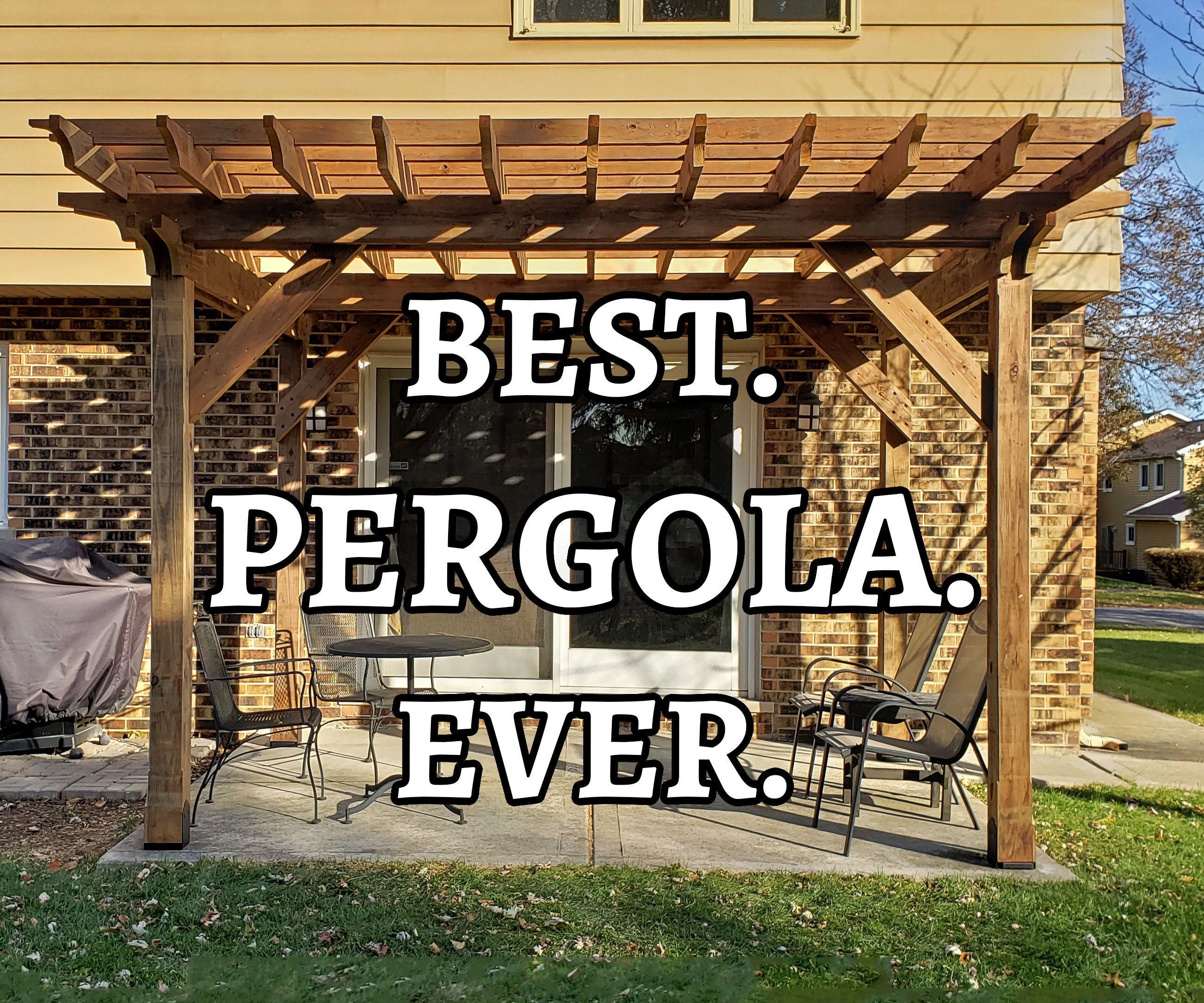How to Build a Pergola on a Concrete Patio in Two Days