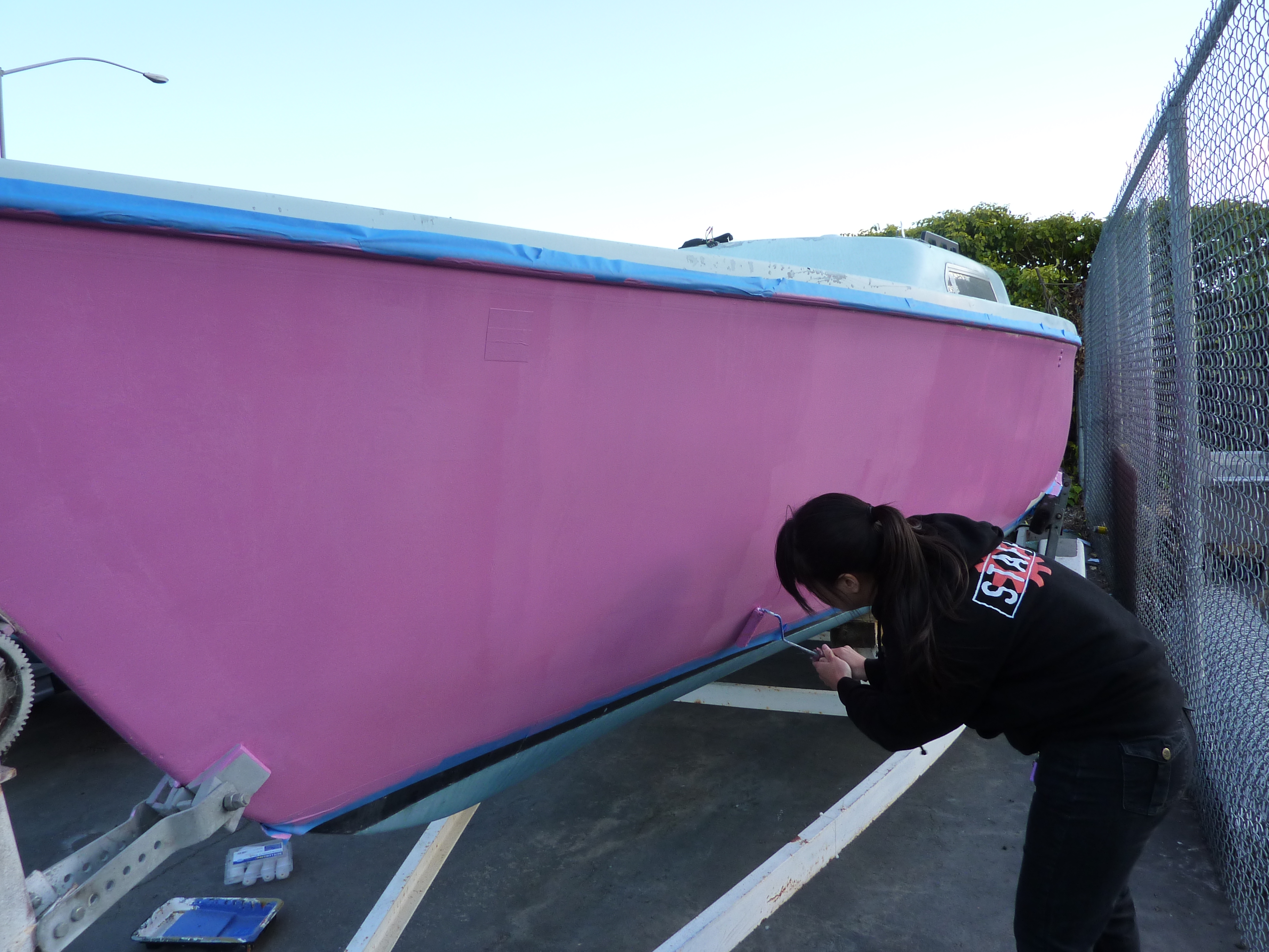 Painting a boat!