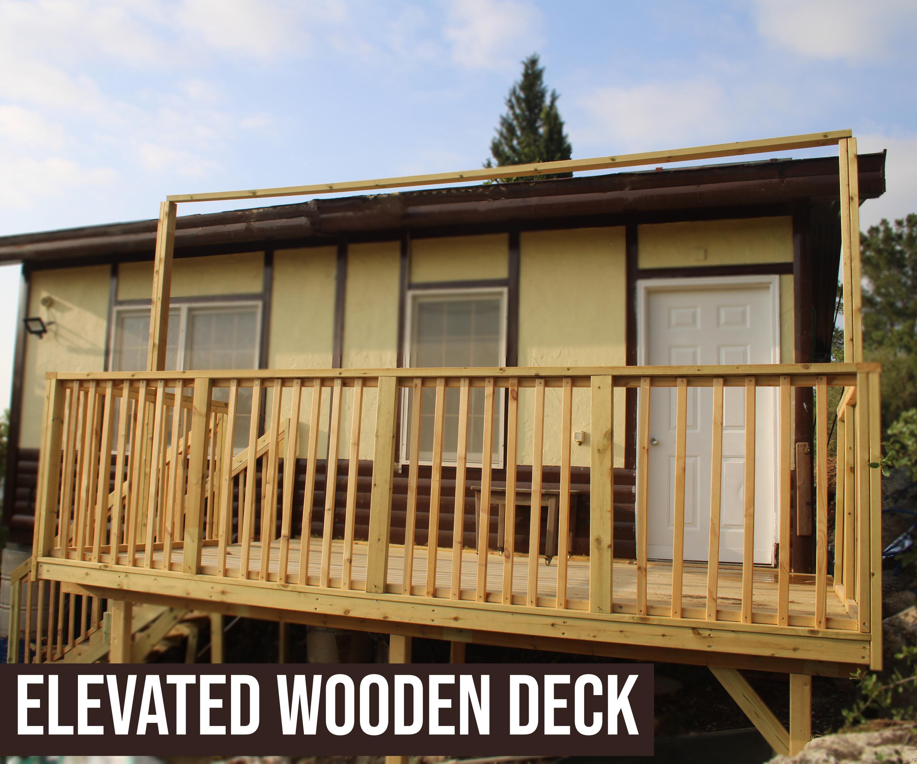 Elevated Wooden Deck (With Stairs)