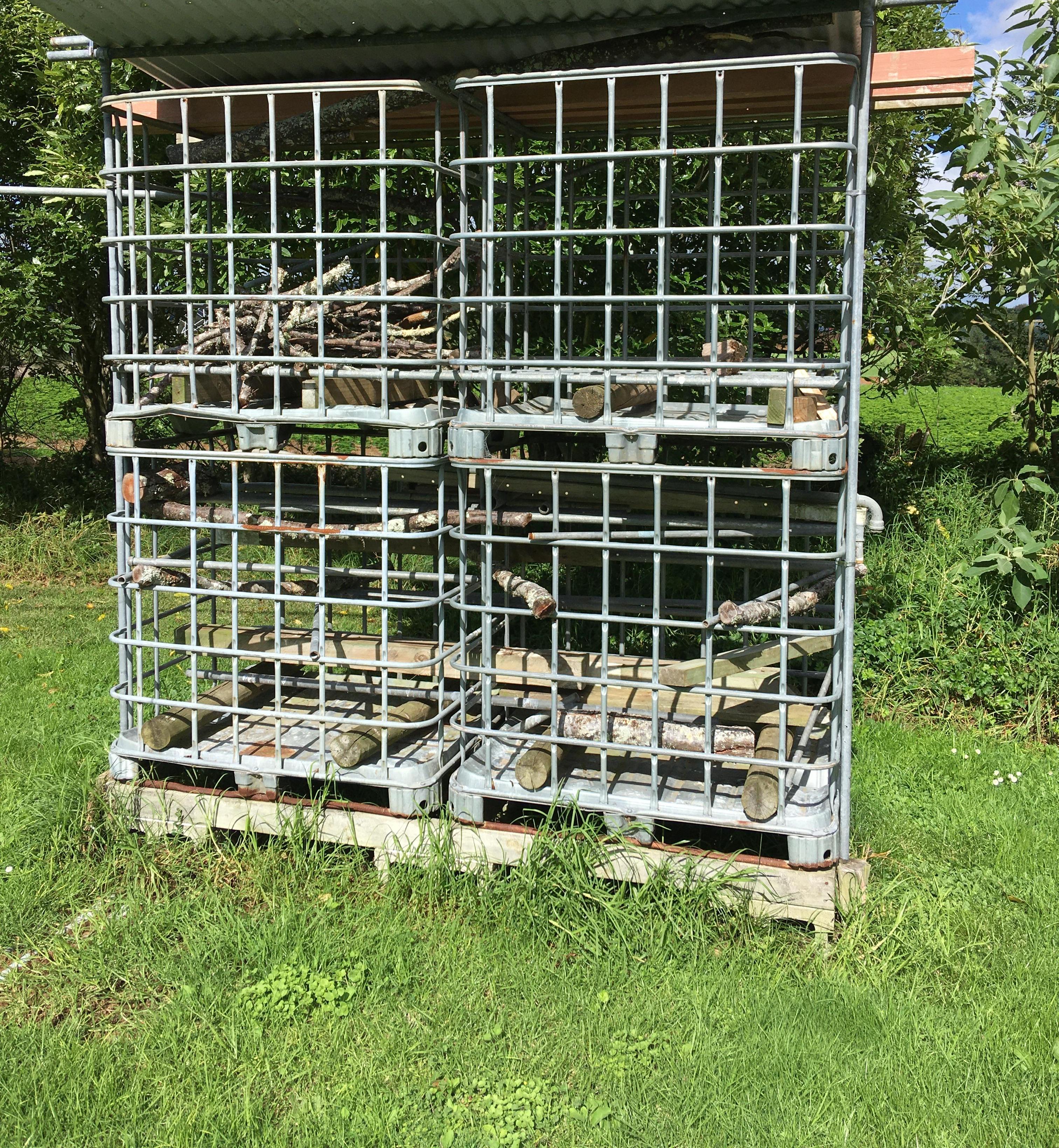 Firewood Storage From IBC Cages